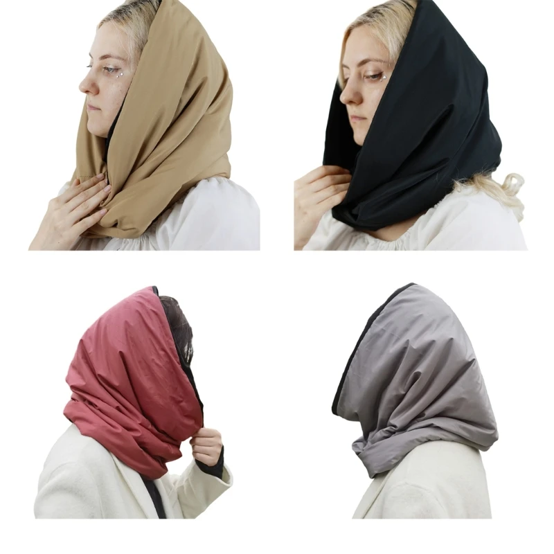 

Hooded Headscarf Hat Women Winter Hat Cold Weather Windproof Cotton Scarf Hat Drop Shipping