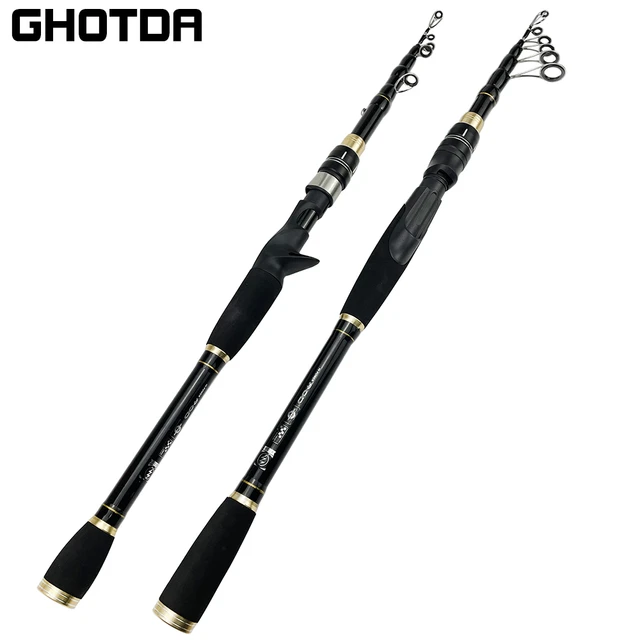 Portable Telescopic Fishing Rods 1.6M-2.4M Carbon Ultralight Spinning  Casting Rod Lure Fish Tackle Seabass Jigging Long-distance - AliExpress