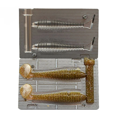Artifical Steel Iron Aluminum Worms Fishing Lure Soft Mold For
