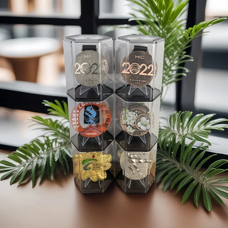 Acrylic Marathon Medal Display Stand Storage Box Dustproof Case Sports Award Trophy Organizer for Living Room Decoration