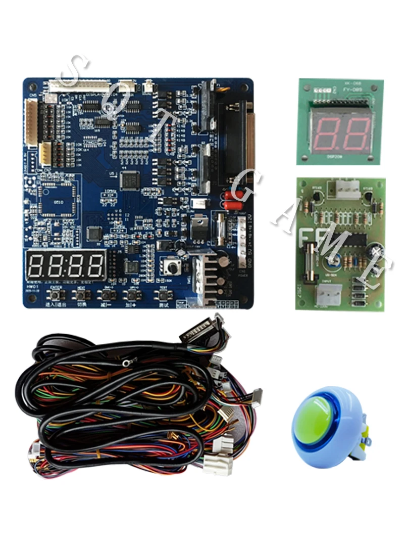 Toy crane assembly kit DIY claw machine slot game board coin receiver, button, wire harness, claw for crane mounting 3