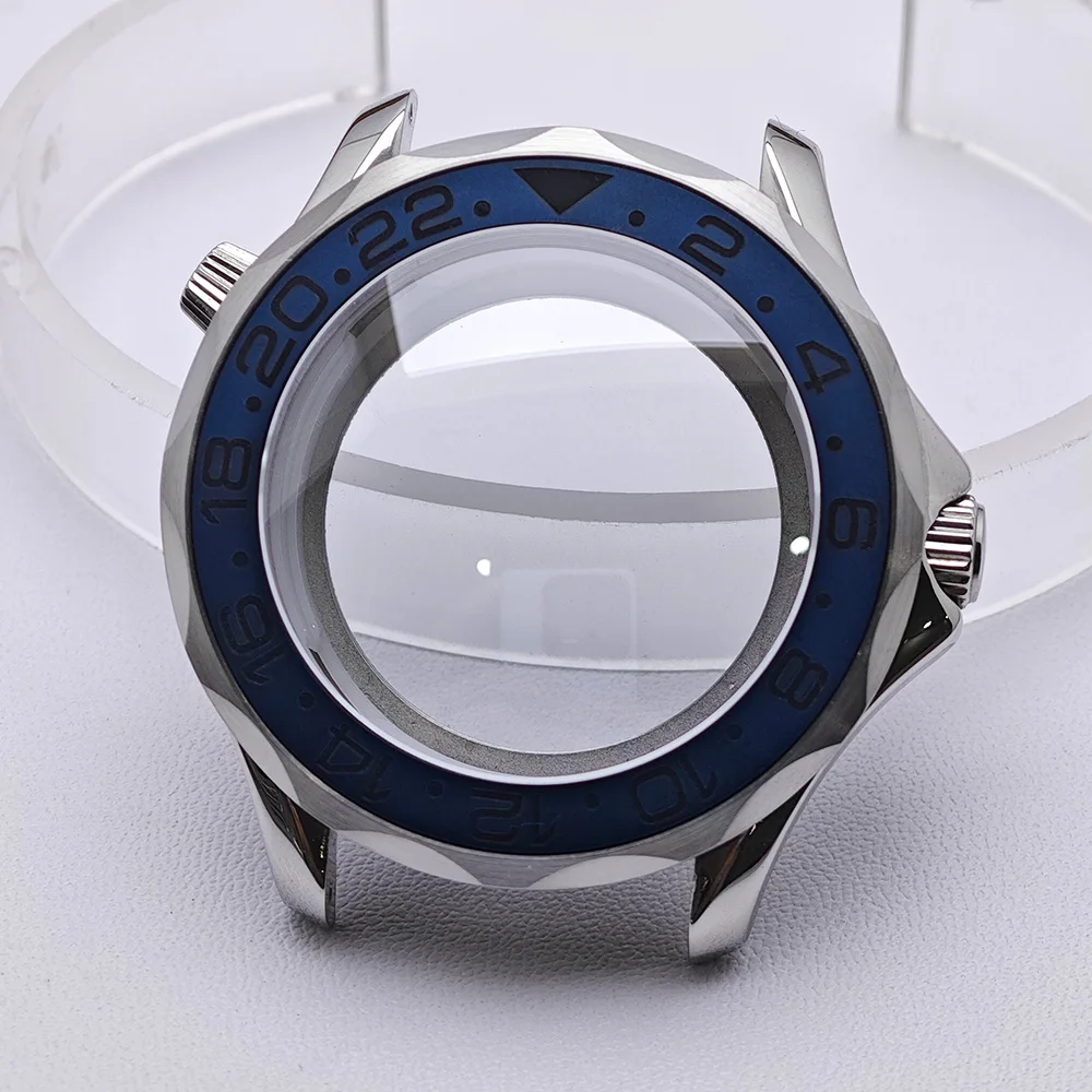 High-Quality Silver Diving Watch Case for Men with Automatic Movement