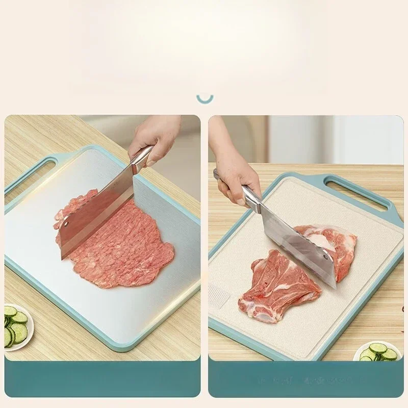Description Picture 3 of itemStainless Steel Double-sided Cutting Board Anti-mold Cutting Board Anti-slip Thickened and Durable for Kitchen Vegetable Cutting