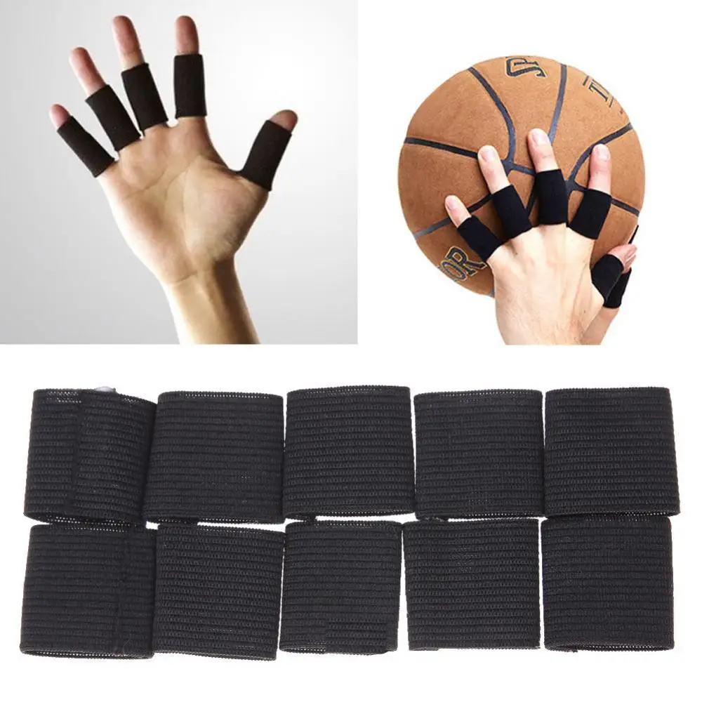 Stretchy Finger Protector Sleeve 10Pcs Support Arthritis Sport Aid Straight Wrap Useful Washable Finger Sleeves