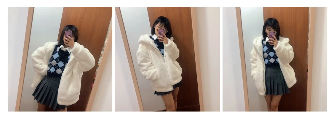 Women's Faux Fur Fluffy Hooded Winter Jacket - true deals club