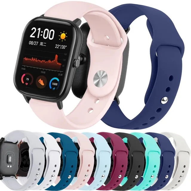 20mm/22mm Silicone band For Amazfit GTS 3/2/2e/GTS2 Mini/GTR 42mm/47mm/GTR 3/3 Pro/2/2e Sport Watch Bracelet Amazfit bip 6 strap