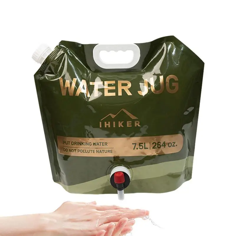 

7.5L Camping Water Bag Portable Folding Water Bucket Large Water Container Outdoor Travel Collapsible Pouch Can Camping Supplie