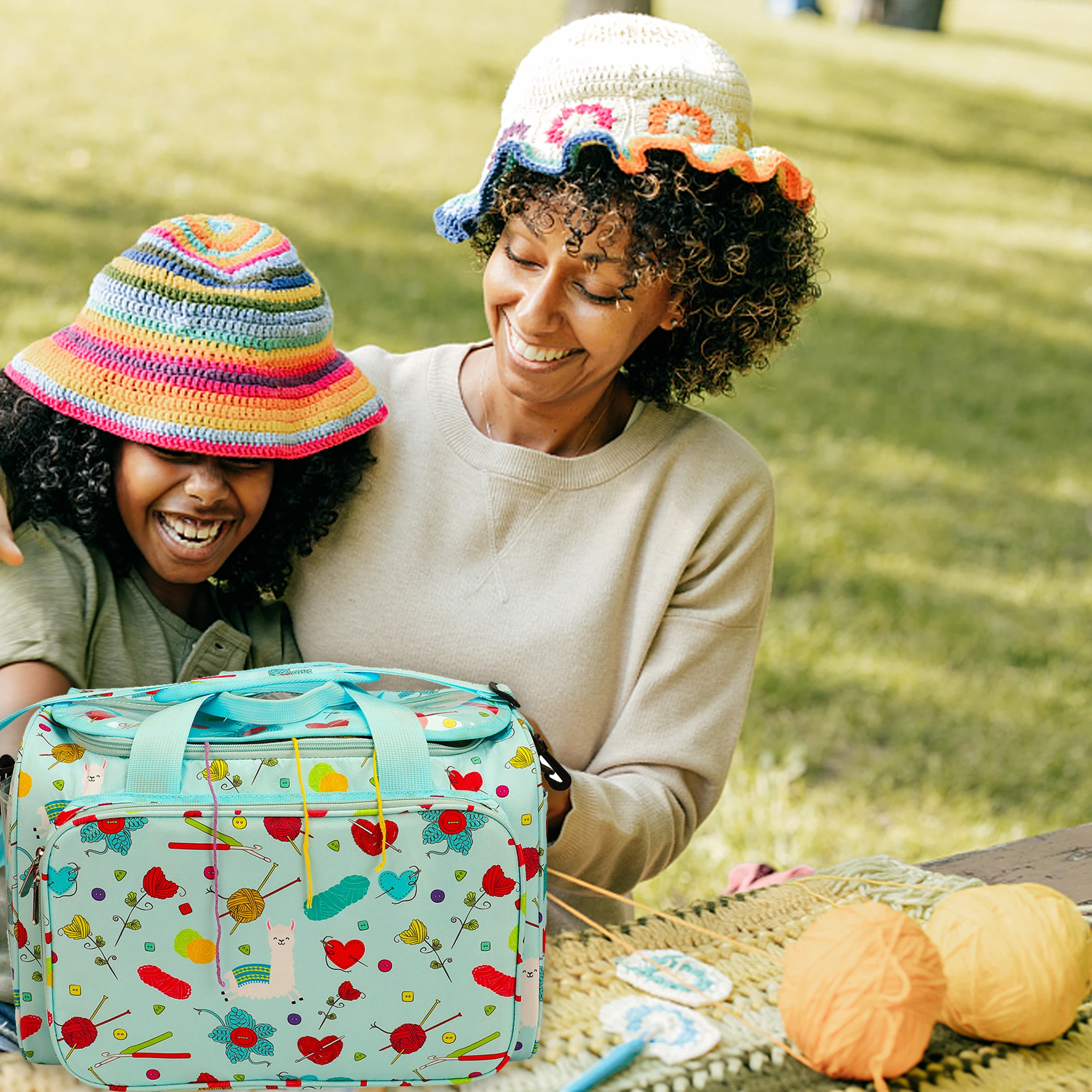 Clearance Knitting Bag Yarn Tote Organizer with Inner Divider for