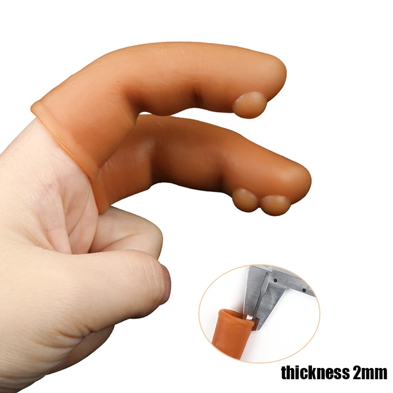 Sex Toys 4 Types Finger Sleeve Clitoris G Spot Massage Liquid Silicone Penis Condoms High Elasticity Orgasm Sleeve For Woman