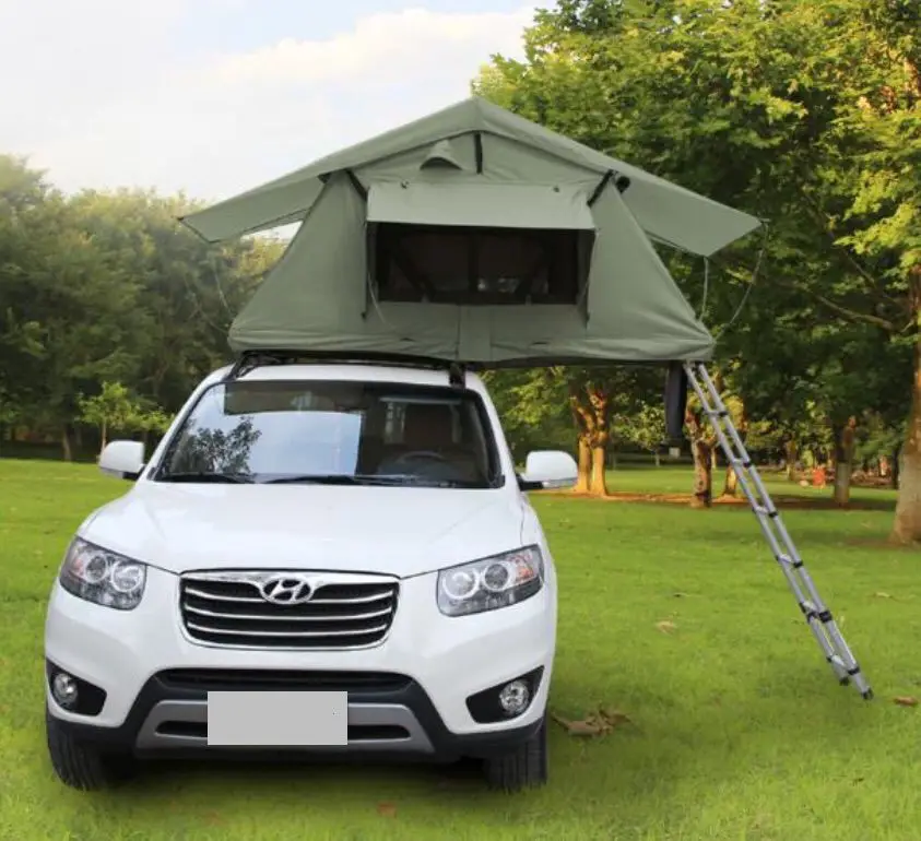 

Foldable Canvas suv soft car roof top tent with mattress and ladder