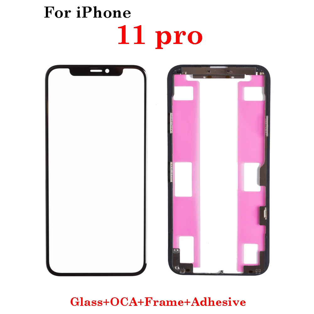 Premium Front Screen Outer Glass with OCA Frame Bezel and Adhesive Tape - High-Quality LCD External Lens Replacement