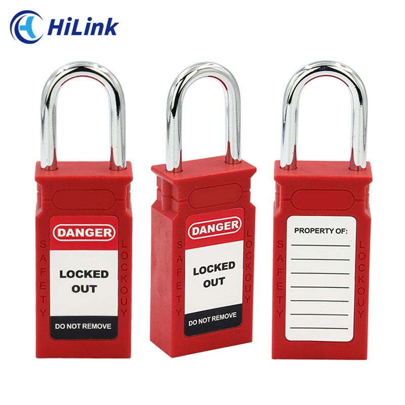 HiLink High Security Safety LOTO Device,38mm Steel Shackle Lengthen Lock Body Safety Lockout Padlock