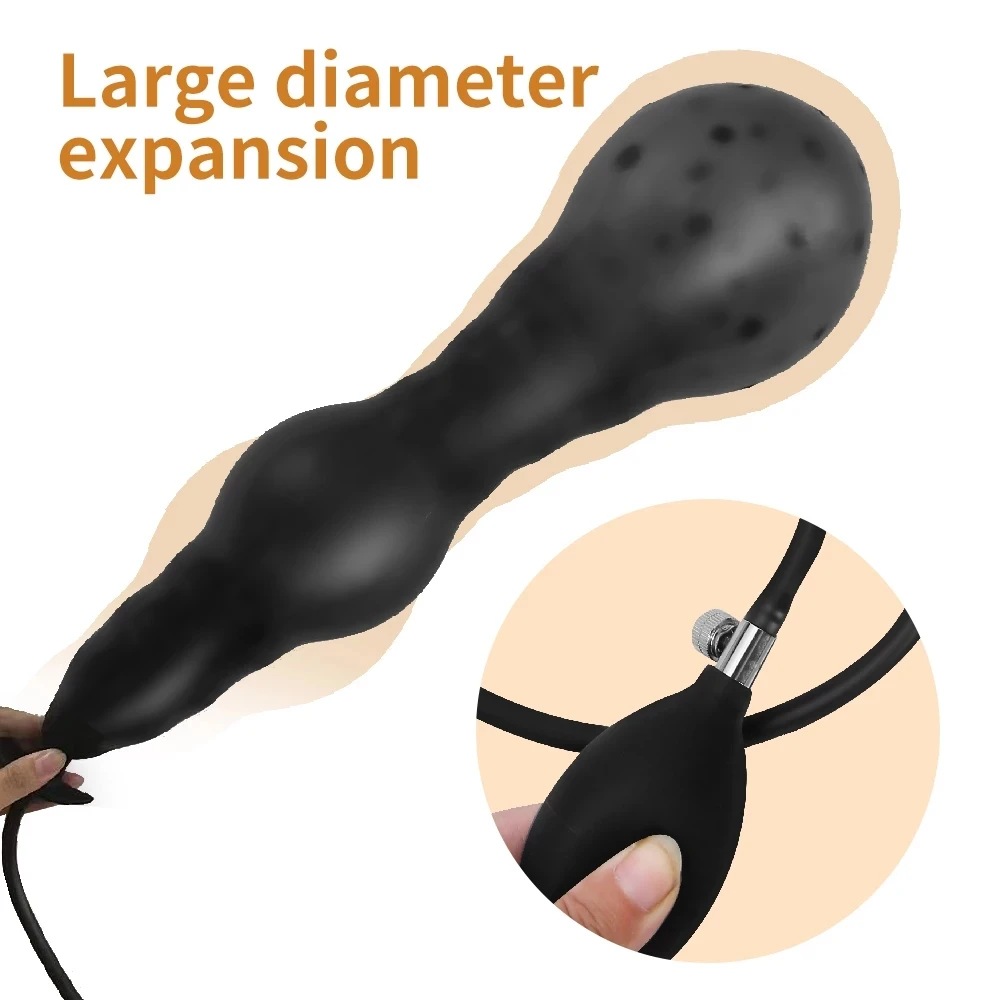 Folding Inflatable Anal Plug Super Huge BDSM Inflate Buttplug Expandable Dildo Pump Anal Dilator For Women/Men Vaginal Anal Toys — view 5