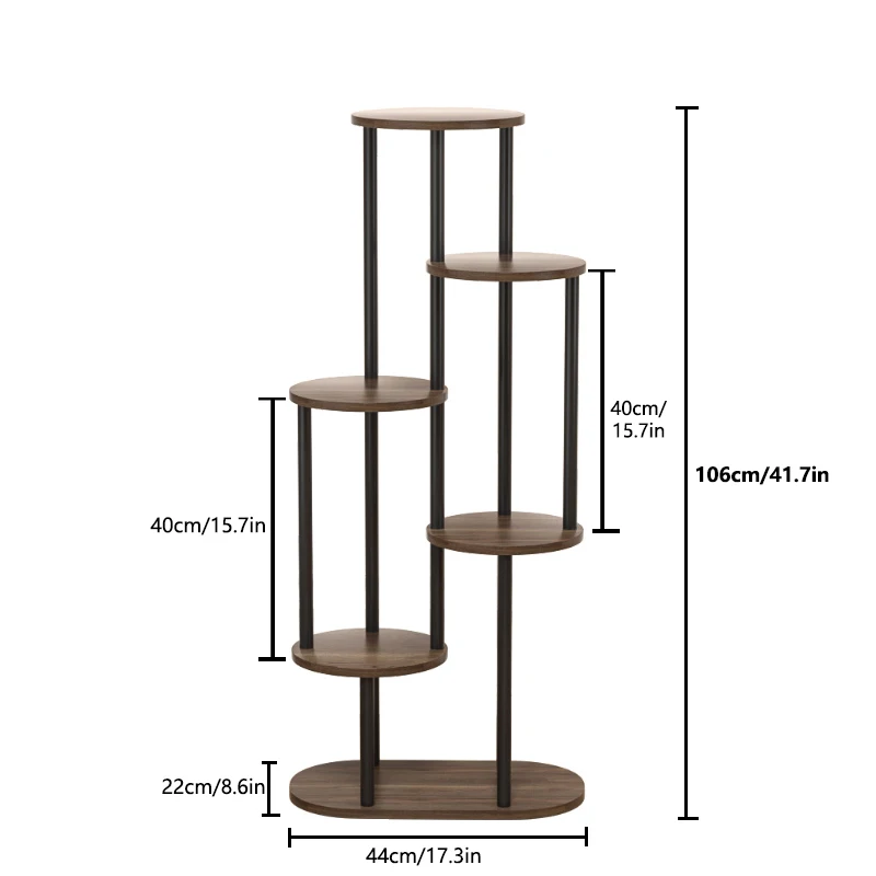 Plant Stand With Tiered Shelves - Indoor/Outdoor Display Rack For Garden, Patio & Home - Brushed Texture Multi-Functional Shelf - 4