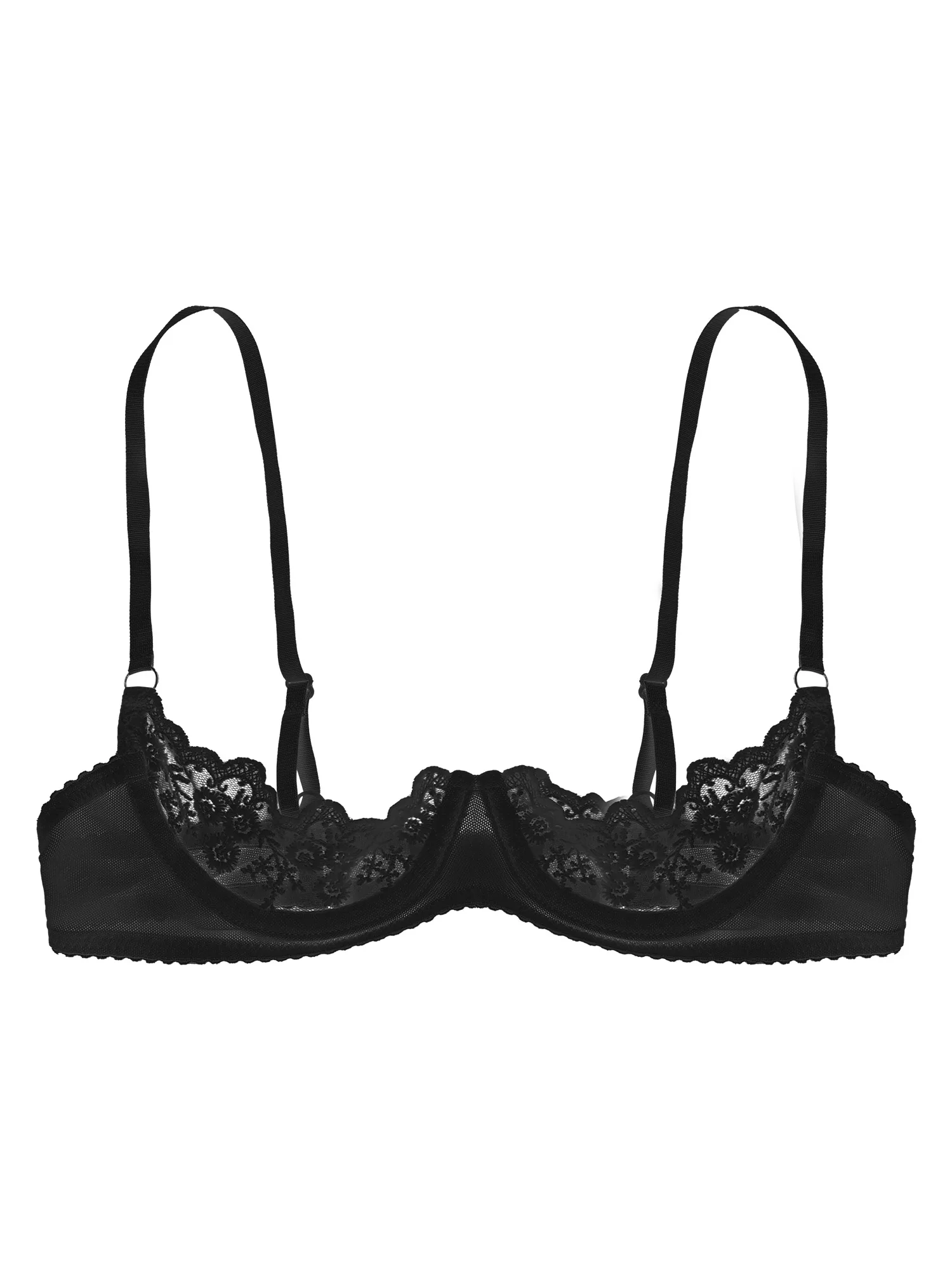 Women Sexy Open Cups Bra Sheer Lace Exposed Nipples Underwire Brassiere Adjustable Strap Unlined Lingerie Underwear Nightwear erotic lingerie