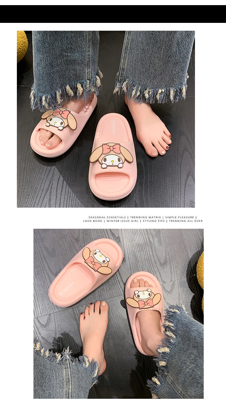 Sanrio Kuromi EVA-Slipper, süße Unisex-Paar-Hausschuhe, rutschfeste, geruchsresistente Indoor-Sandalen für die Familie – Detail 6