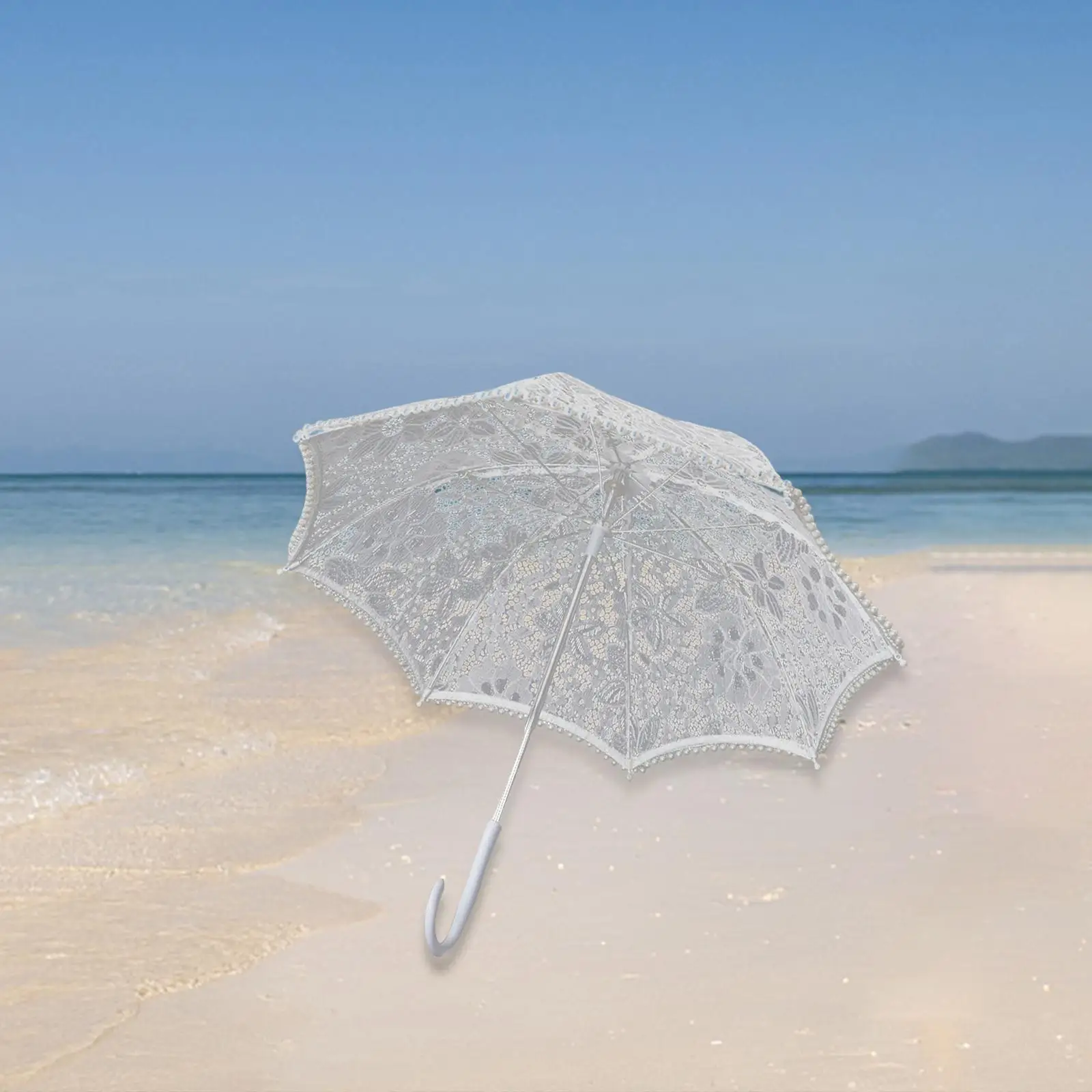 Lace Umbrella White Handmade Party Decoration Parasol for Photography Prop Party
