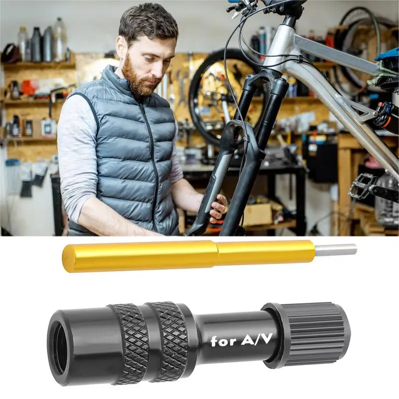 Bike Fork Schraders Valve Adapter MTBs Road Bicycle Rear Shock Inflatable Valve Adapter Bike Air Fork Tool