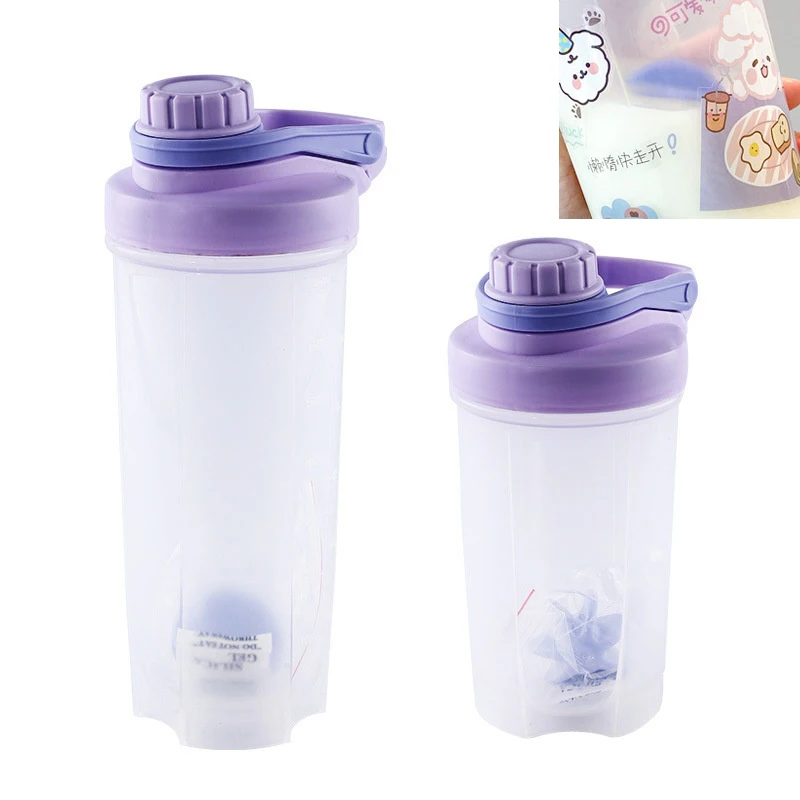 Kawaii Jumbo Pastel Water Bottle With Straw Handle Plastic Shaker Sport Gym  Fitness Flat Juice Portable Drink Bottle BPA Free - AliExpress