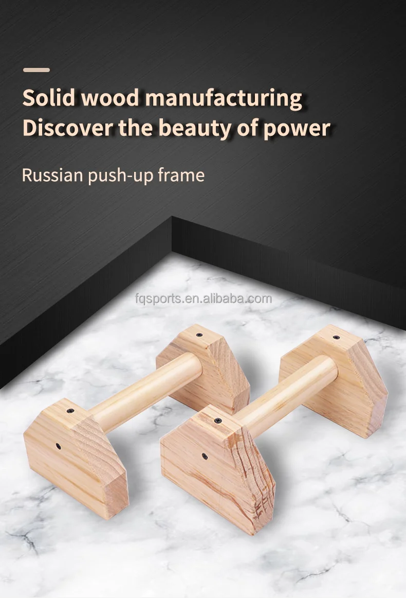 Home Workout Wood Handle Push up Bars High Quality Wooden Parallete