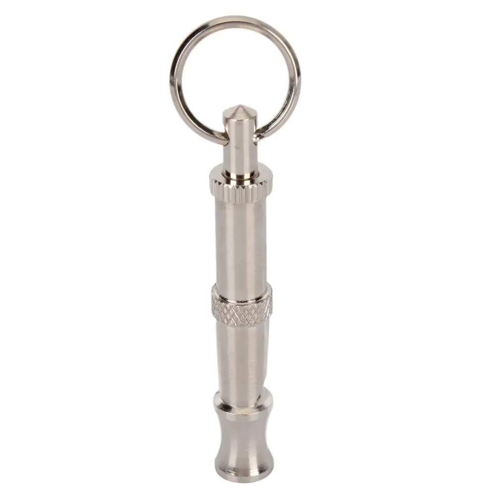 Dog Training Whistle Ultrasonic Sound Dog Whistle Silver Adjustable Pitch Control Stop Barking Recall Home Pet Supplies