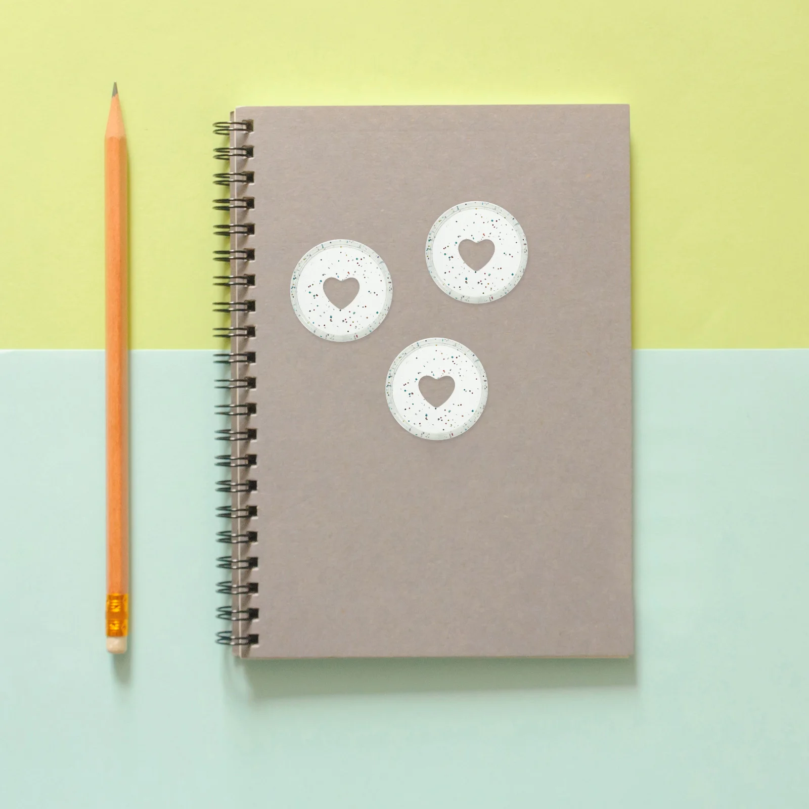 50 Pcs Colorful Heart Notebook Binder Discs Plastic Binding Combs Spiral Supplies Round Hole Buckles Office Tools Lightweight