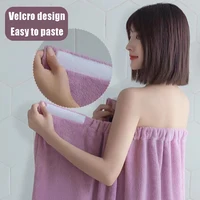 Women Fashion Coral Velvet Super Soft Water Absorbent Bathing Skirt With Quick Drying Elastic Band Wrapped Half Body Beach Towel 1