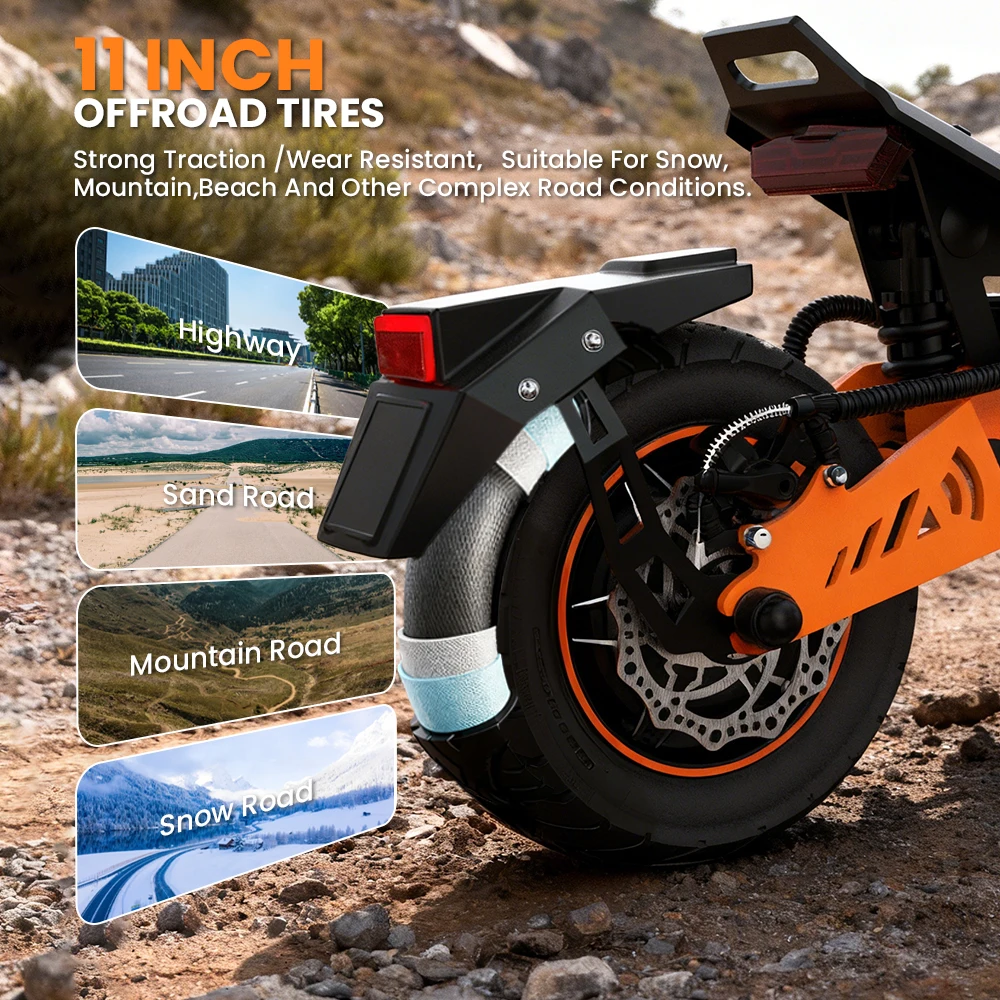 TOFUN TF5 PRO Scooter elettrico 1200W * 2 Motore 60KM/H 48V18.2AH Batteria Fuoristrada Escooter 11 "Pneumatico Fuoristrada Pieghevole E-Scooter - immagine 6