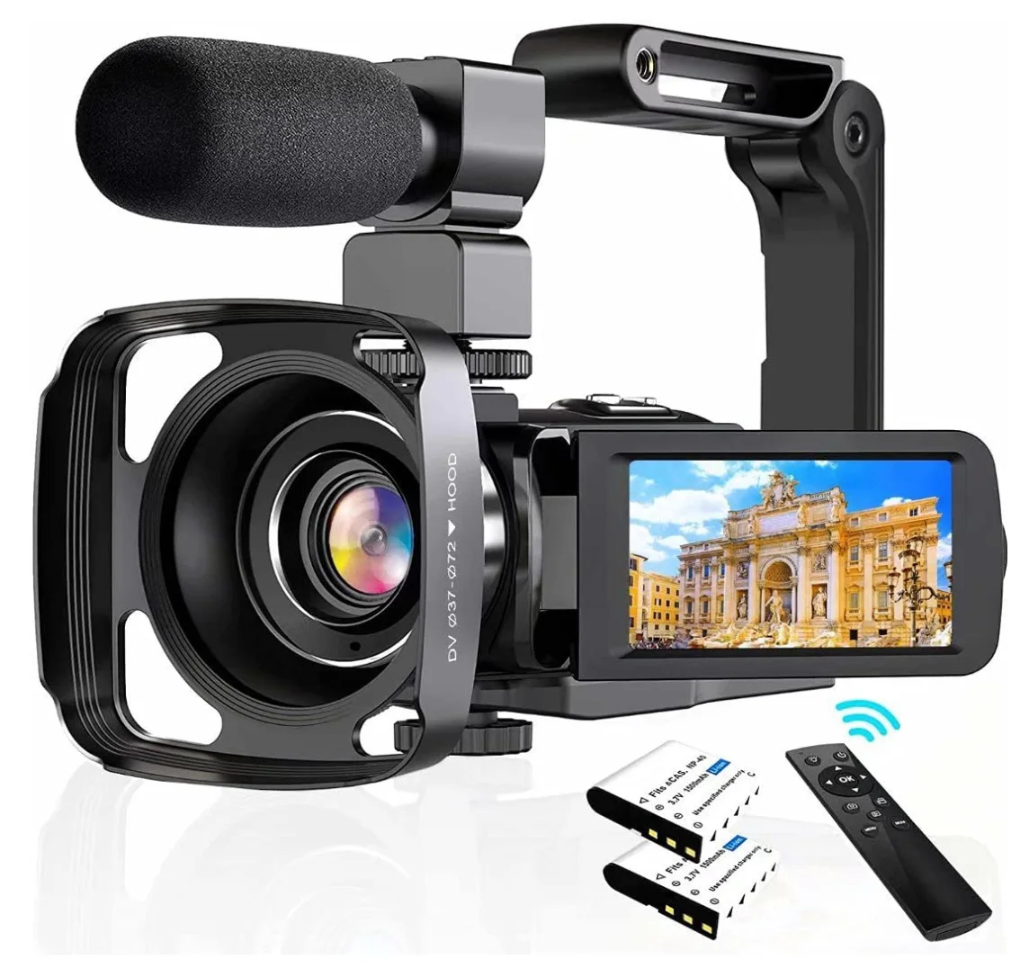 Fotocamera Digitale 4K 56Mp 3.0 Pollici Ips Touch Screen 270 ° Telecamera Digitale Girevole Ad Alta Definizione Wifi Con Registratore Microfono