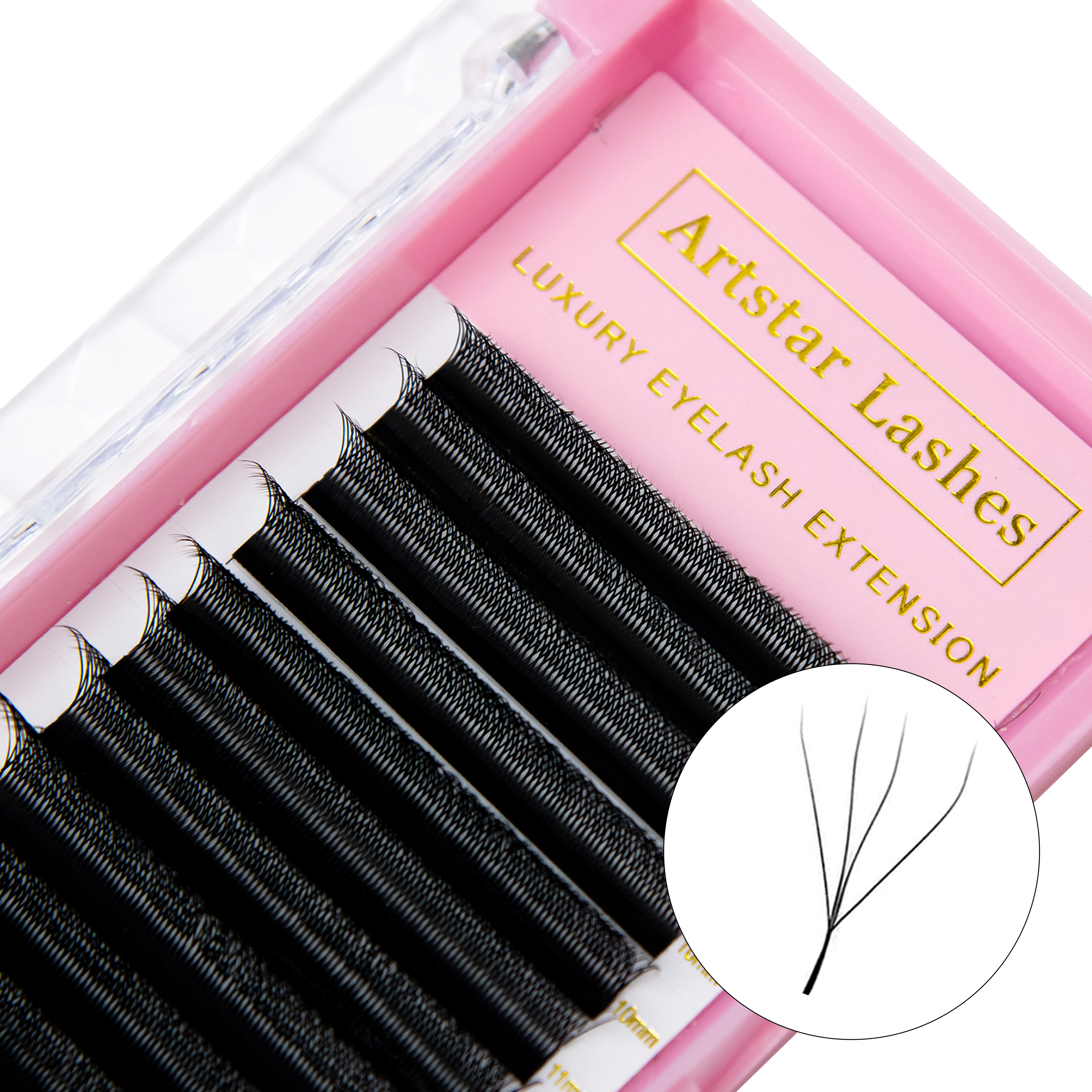 ARTSTAR 4D W Extension ciglia C D 8-15mm Premade Volume Fans W Shape Lashes trucco ciglia finte di alta qualità fatto a mano