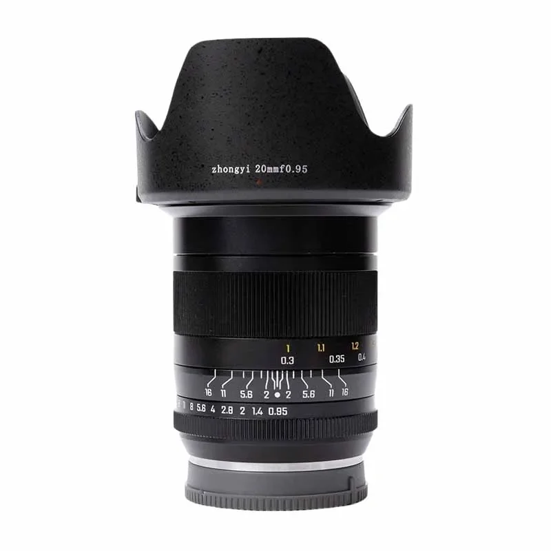 중이 옵틱스 20mm F0.95 카메라 렌즈 초광각 APS-C 수동 초점 렌즈 (니콘 Z, 캐논 RF, 후지필름 XF, E 카메라용)