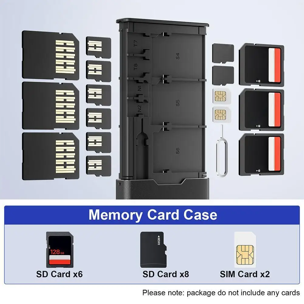 

BUDI Multi-function Card Storage Box SD Micro SD SIM Aluminum Box Card 1 In Pin Portable 17 Memory Alloy Card X6O2
