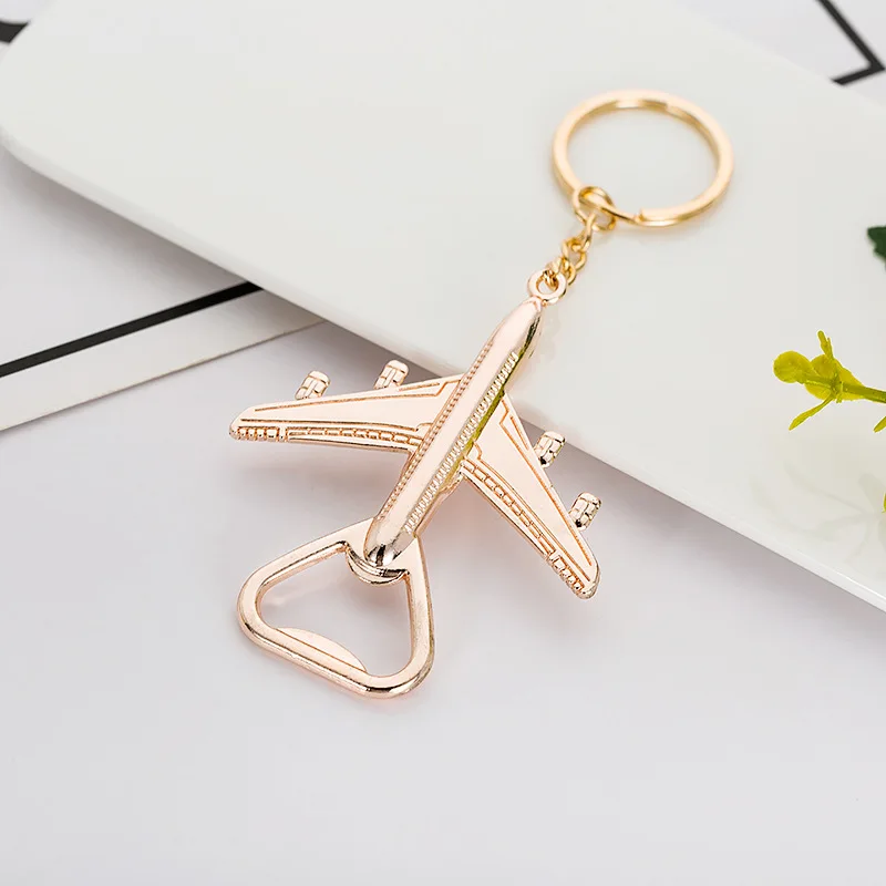 

20Pcs Metal Airplane Bottle Opener Keychain Aircraft Pendant Portable Key Ring Bar Holder Kitchen Supplies Gift hot