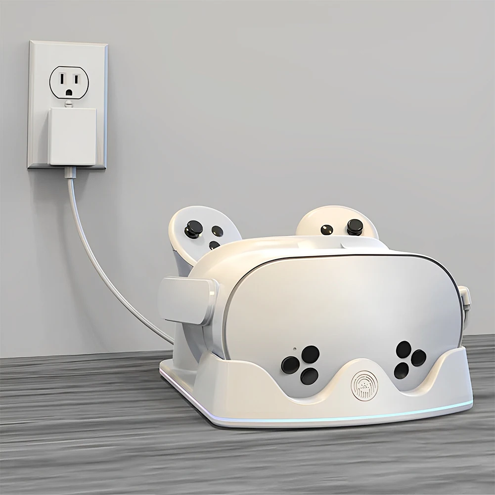 Charging Dock for Meta Quest 3S VR Headest Fast Charging Station W/ RGB Light Charging Stand for Meta Quest 3S/3/2 VR Headset