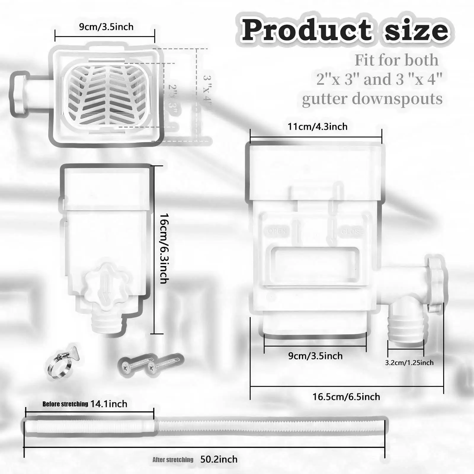 Rain Water Collection System Wear Resistant High Performance Raindrop Collection for Downspouts Watering Lawn Gardening Yard