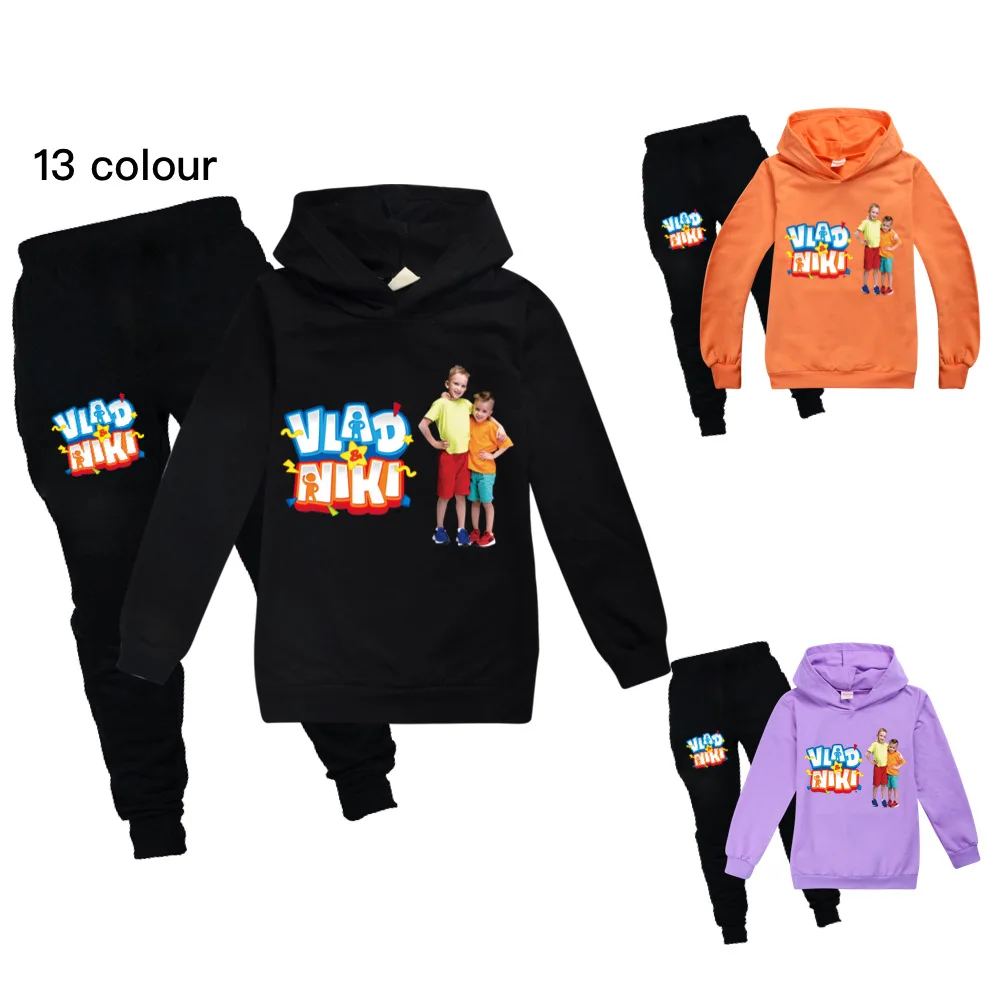 

Fashion Kids Clothing Boys Girls Cotton Hoodies+Pants Suit Vlad Niki Children Clothes Sweatshirts Casual Long Sleeve Sports Suit