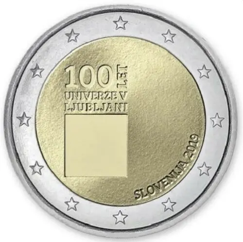 Slovenia 2019 Milwauana University Century Moneta Commemorativa 2 Euro Unc Nuovo Di Zecca