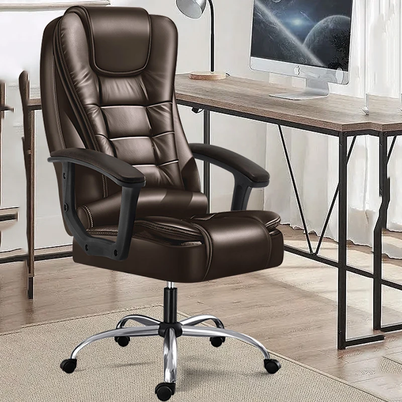 Vintage Office Chairs Neckrest Glides Luxury Rolling Mobile Comfy Oversized Gamer High Chairs Leather Chaises Raise Furniture