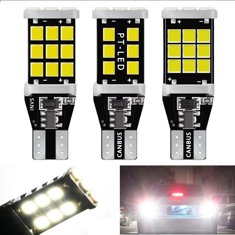 

1 шт., автомобисветодиодный Светодиодная лампа заднего хода, с чипом T15 2835, 15SMD/21SMD/24SMD