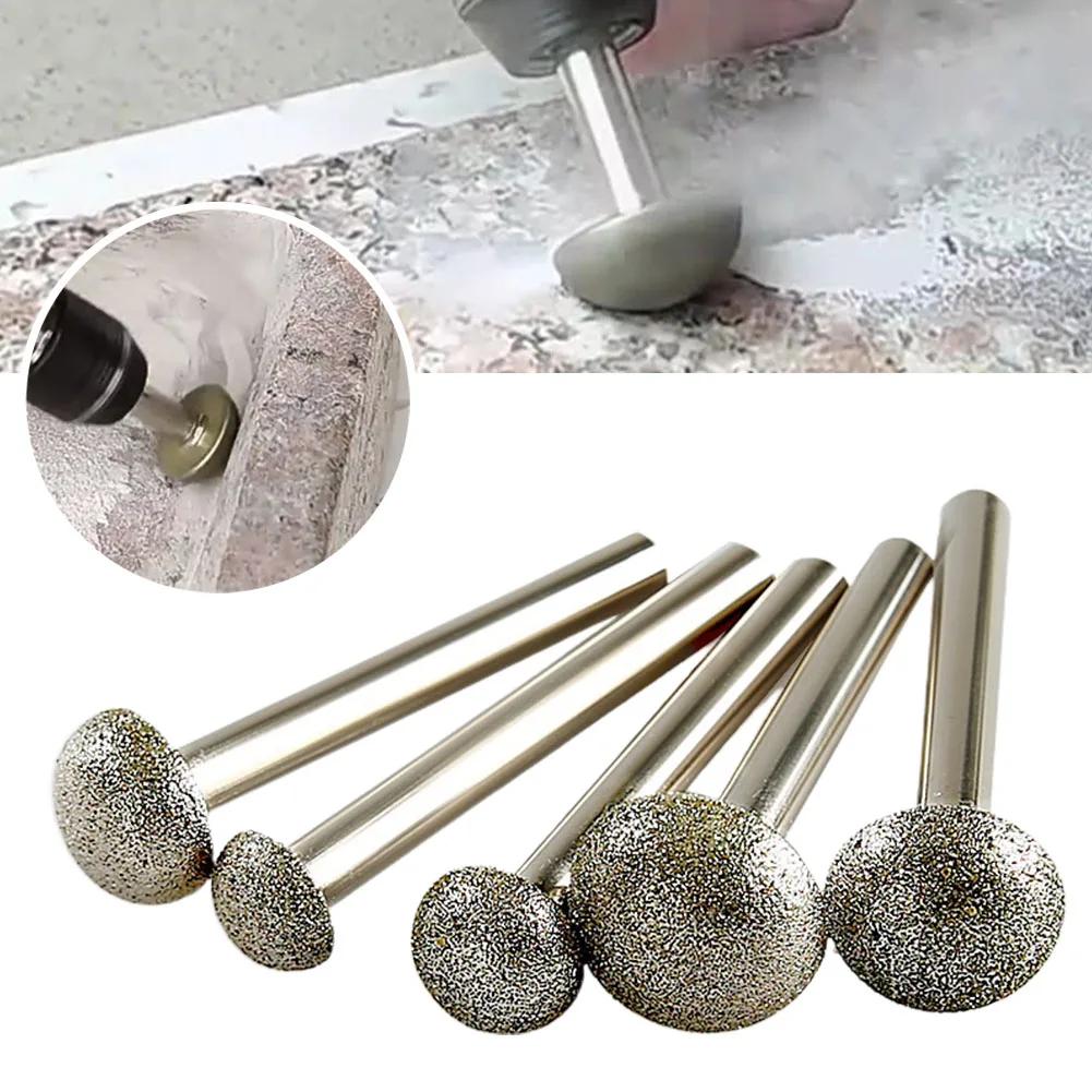 

1pcs 12/14/16/18/20mm Diamond Burr Carving Grinding Bit 6mm Shank For Engraving Glass Jade Marble Rotary Tools Accessories