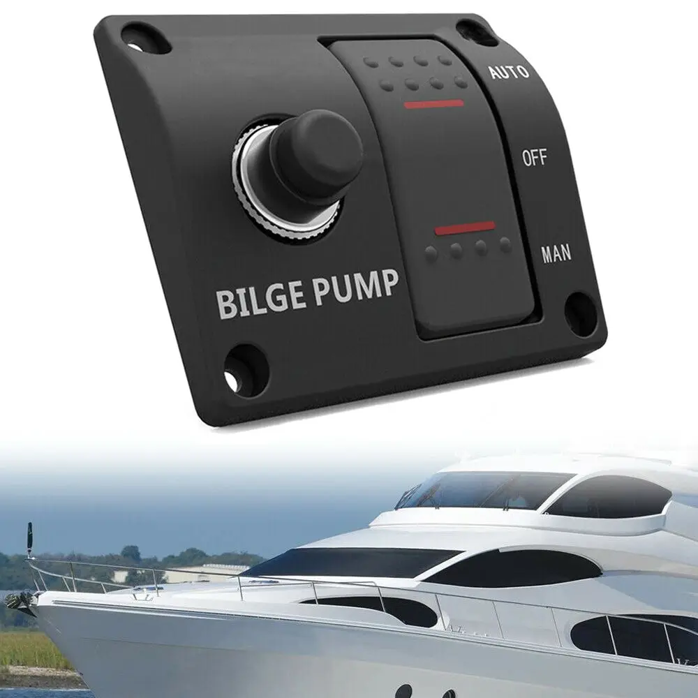 1pc Marine Boats Panel 3 Way Rocker Bilge Pump Switchs 12v/24v Off Auto Manual Yacht Retrofit