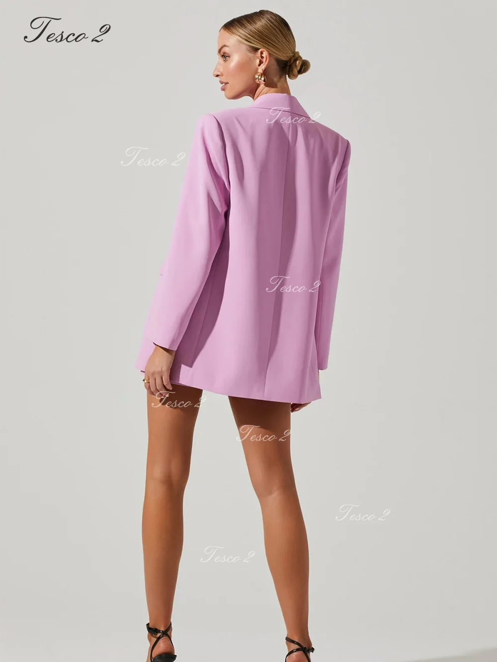 Casual Jacket Women Suit Loose Casual Peak Lapel Long Sleeve Jacket Suit For Women Chic And Elegant Woman Set