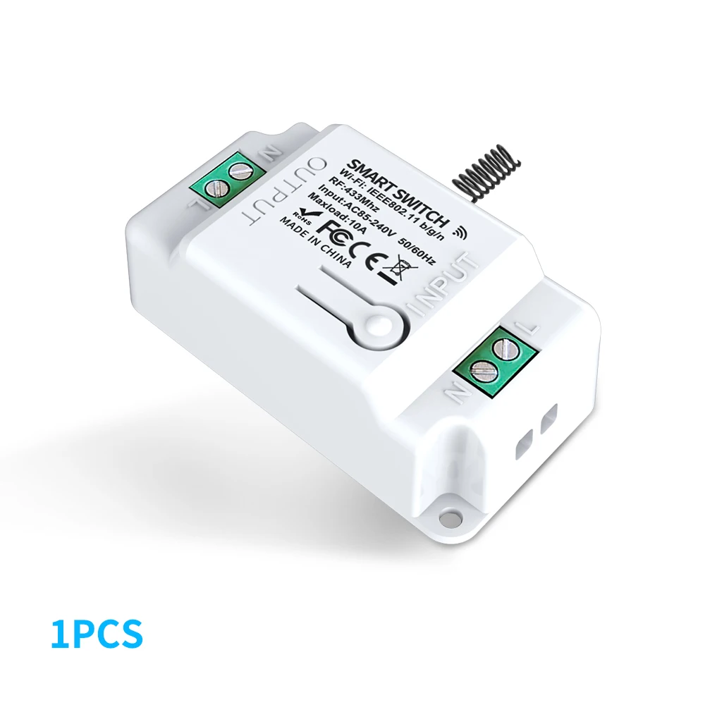 WiFi tuya 스마트 스위치는 RF 433MHZ 원격 제어, 온오프 차단기 스위치를 지원하며 Smart Life APP Alexa google home과 함께 작동합니다.