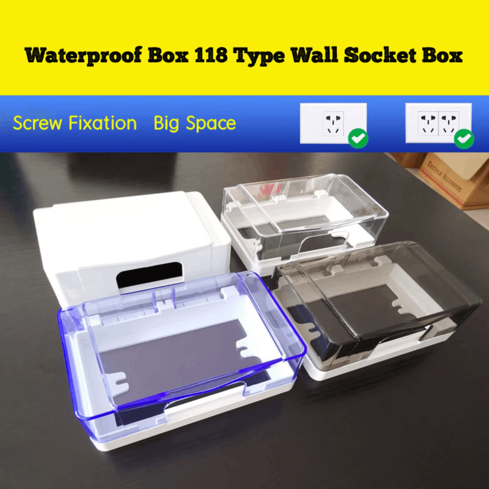 Socket Protection Cover Waterproof Dustproof Socket Cover Box for Home Office
