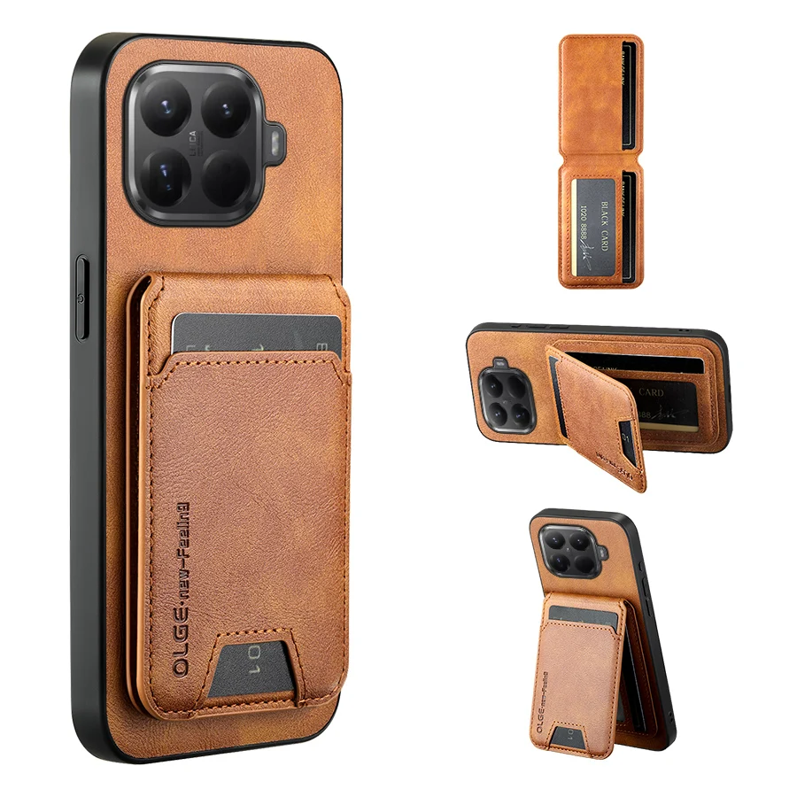 Magnetic Leather Wallet Card Holder Case with Stand Feature and Soft Back s