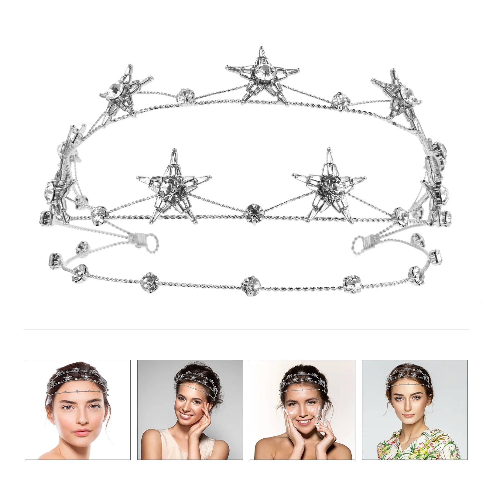 

Alloy Stars Goddess Crown Headband Bridal Headpiece Tiara Wedding Accessory