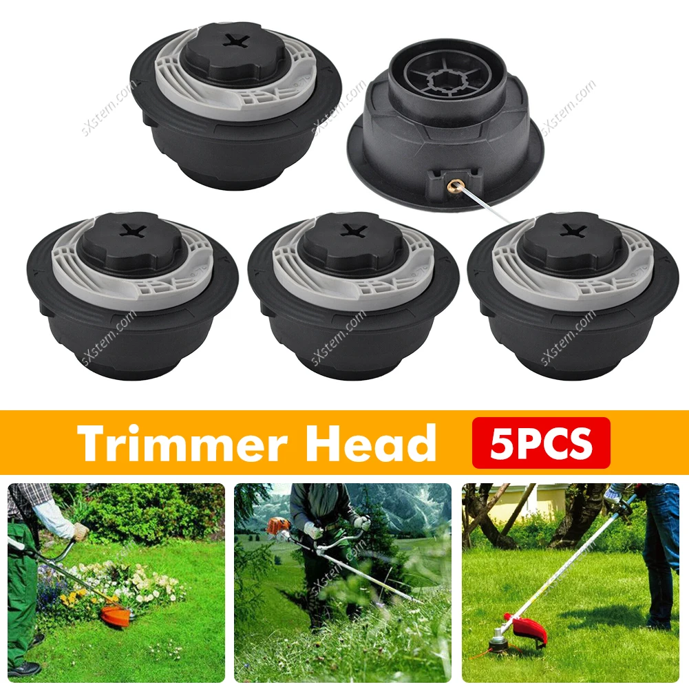 

5 шт. пластиковая головка для триммера для травы Stihl, головка для кустореза, автоматическая резьба, детали замены для автоматической резьбы, Головка триммера для газонокосилки