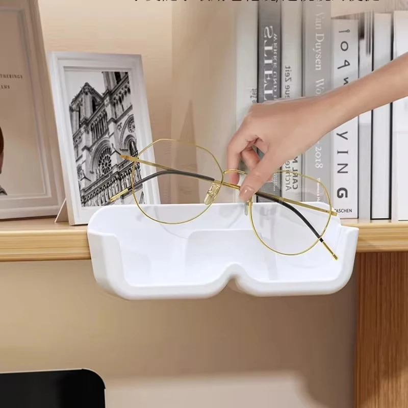 High End Glass Display Cabinet Glasses Storage Box Wall Mounted Perforated Free Sunglasses Storage Rack Sunglass Home Tidying 5