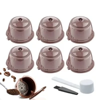 6pcs/Set Reusable Coffee Capsule For Nescafe Dolce Gusto Machine Refillable Coffee Capsule Filter Cup Kit with Spoon and Brush 1