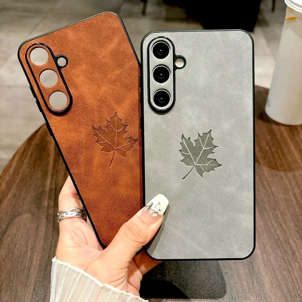 Vintage Maple Leaf Leather Slim Cover Case